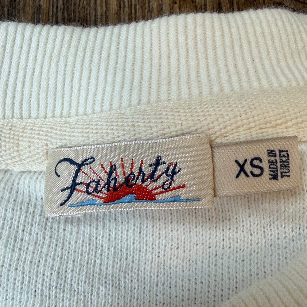 Faherty Women’s Vista Stripe French Terry Pullover Sweatshirt Size X-Small - Picture 8 of 10